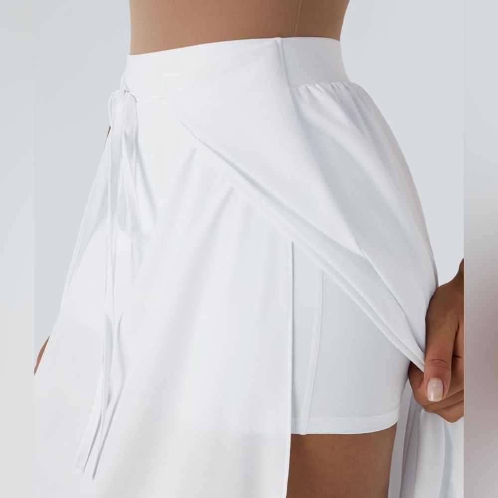 Halara Breezeful High Waisted Tie Front Flowy 2-in-1 Maxi Quick Dry Casual Skirt - Picture 6 of 14